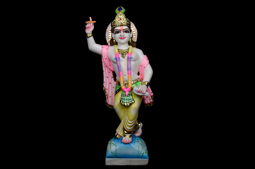 MIC328 Sudarshan Vishnu Bhagwan Marble Idol 1